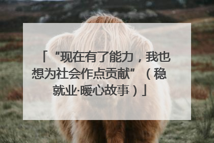 “现在有了能力，我也想为社会作点贡献”（稳就业·暖心故事）