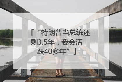 “特朗普当总统还剩3.5年，我会活跃40多年”