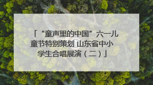 “童声里的中国”六一儿童节特别策划 山东省中小学生合唱展演（二）