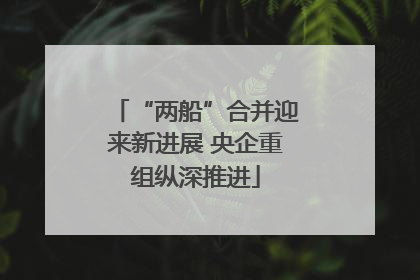 “两船”合并迎来新进展 央企重组纵深推进
