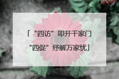 “四访”叩开千家门“四促”纾解万家忧