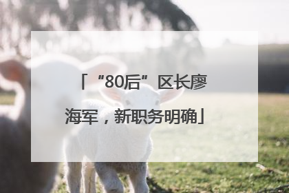 “80后”区长廖海军，新职务明确