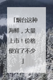 烟台这种海鲜，大量上市！价格便宜了不少