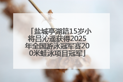 盐城亭湖籍15岁小将吕沁遥获得2025年全国游泳冠军赛200米蛙泳项目冠军