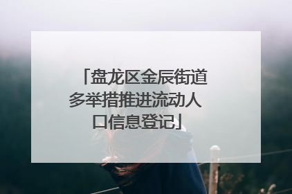 盘龙区金辰街道多举措推进流动人口信息登记