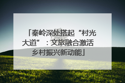 秦岭深处搭起“村光大道”：文旅融合激活乡村振兴新动能