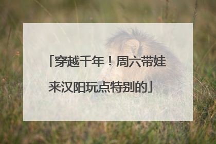 穿越千年！周六带娃来汉阳玩点特别的