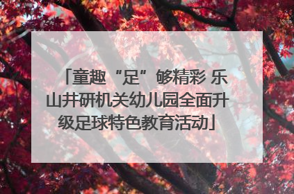 童趣“足”够精彩 乐山井研机关幼儿园全面升级足球特色教育活动