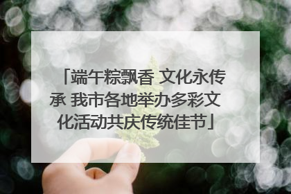 端午粽飘香 文化永传承 我市各地举办多彩文化活动共庆传统佳节