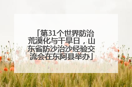 第31个世界防治荒漠化与干旱日，山东省防沙治沙经验交流会在东阿县举办