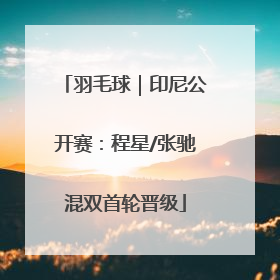 羽毛球｜印尼公开赛：程星/张驰混双首轮晋级