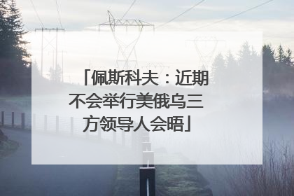 佩斯科夫：近期不会举行美俄乌三方领导人会晤