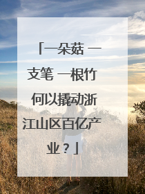 一朵菇 一支笔 一根竹 何以撬动浙江山区百亿产业？