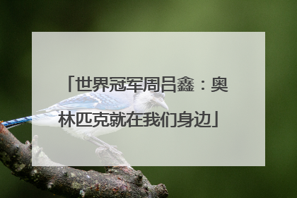 世界冠军周吕鑫：奥林匹克就在我们身边