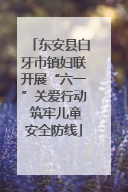 东安县白牙市镇妇联开展“六一”关爱行动 筑牢儿童安全防线