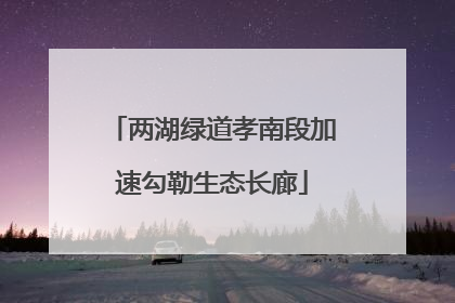 两湖绿道孝南段加速勾勒生态长廊