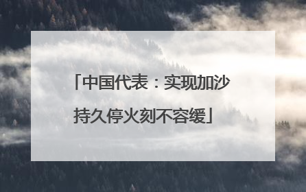 中国代表：实现加沙持久停火刻不容缓