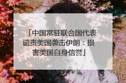 中国常驻联合国代表谴责美国袭击伊朗：损害美国自身信誉