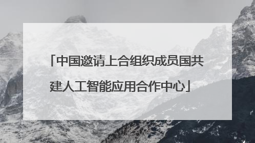 中国邀请上合组织成员国共建人工智能应用合作中心