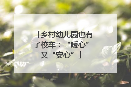 乡村幼儿园也有了校车：“暖心”又“安心”