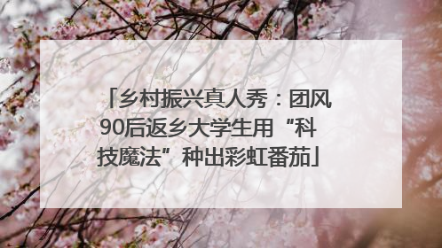 乡村振兴真人秀：团风90后返乡大学生用“科技魔法”种出彩虹番茄