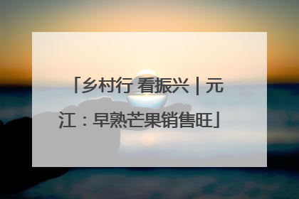 乡村行 看振兴｜元江：早熟芒果销售旺