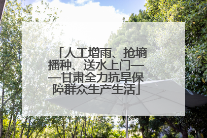 人工增雨、抢墒播种、送水上门——甘肃全力抗旱保障群众生产生活