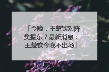 今晚，王楚钦对阵樊振东？最新消息：王楚钦今晚不出场