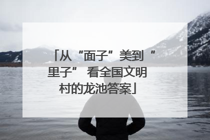 从“面子”美到“里子” 看全国文明村的龙池答案