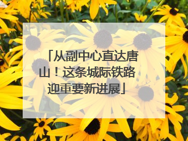 从副中心直达唐山！这条城际铁路迎重要新进展