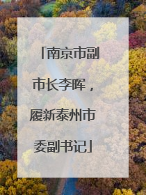 南京市副市长李晖，履新泰州市委副书记