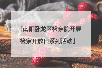 南阳卧龙区检察院开展检察开放日系列活动