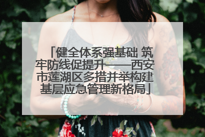 健全体系强基础 筑牢防线促提升——西安市莲湖区多措并举构建基层应急管理新格局