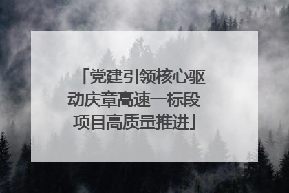 党建引领核心驱动庆章高速一标段项目高质量推进