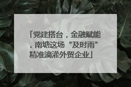 党建搭台，金融赋能，南塘这场“及时雨”精准滴灌外贸企业