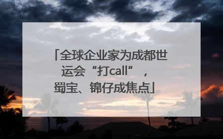 全球企业家为成都世运会“打call”，蜀宝、锦仔成焦点