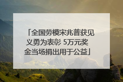 全国劳模宋兆普获见义勇为表彰 5万元奖金当场捐出用于公益