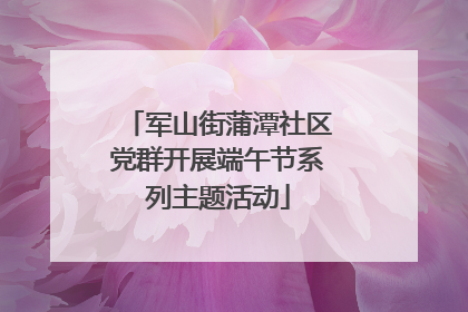 军山街蒲潭社区党群开展端午节系列主题活动
