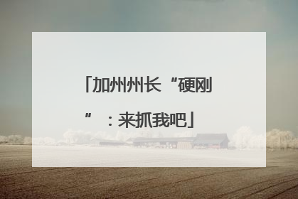加州州长“硬刚”：来抓我吧