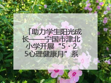 助力学生阳光成长——宁国市津北小学开展“5・25心理健康月”系列活动