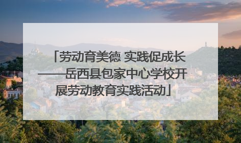 劳动育美德 实践促成长——岳西县包家中心学校开展劳动教育实践活动
