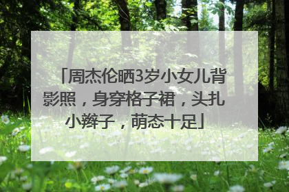 周杰伦晒3岁小女儿背影照，身穿格子裙，头扎小辫子，萌态十足