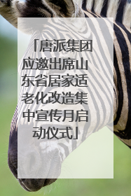 唐派集团应邀出席山东省居家适老化改造集中宣传月启动仪式