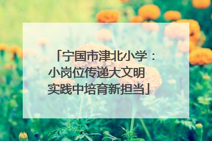 宁国市津北小学：小岗位传递大文明 实践中培育新担当