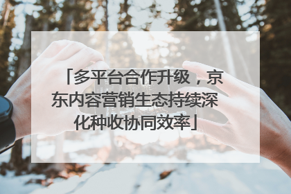多平台合作升级，京东内容营销生态持续深化种收协同效率