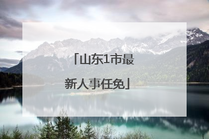山东1市最新人事任免