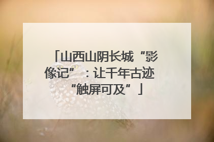 山西山阴长城“影像记”：让千年古迹“触屏可及”