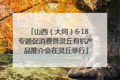 山西（大同）6·18专题促消费暨灵丘有机产品推介会在灵丘举行