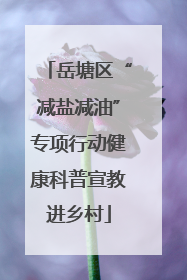 岳塘区“减盐减油”专项行动健康科普宣教进乡村