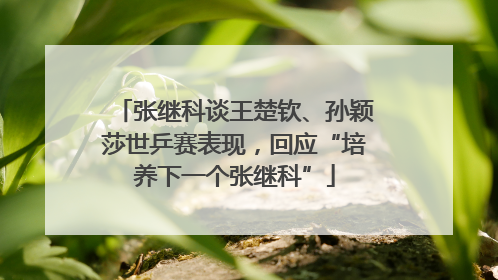张继科谈王楚钦、孙颖莎世乒赛表现，回应“培养下一个张继科”